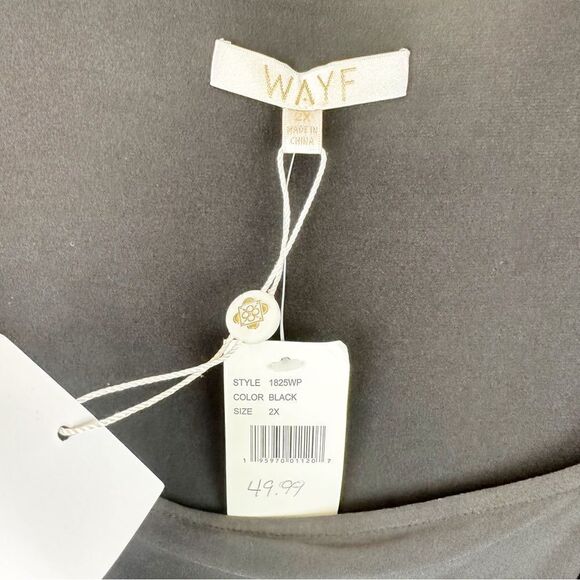 WAYF Black Slinky Bodycon Dress Midi Plus Size 2X - Picture 3 of 6